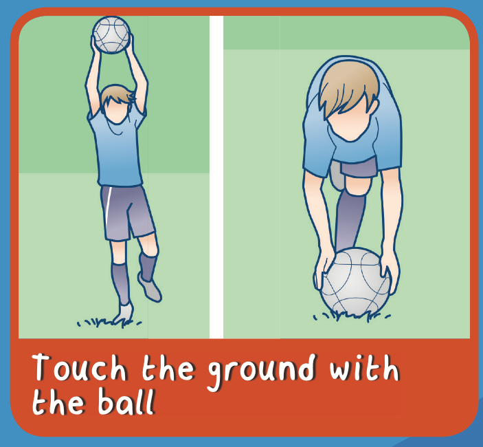 Touch ball to ground from overhead 205 Sports