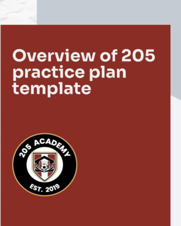 Overview of 205 practice plan template